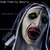 Mask Frightening Nun Costume Synthetic Latex Street Style Horror Accessory Realistic Details Halloween Horror Theme Events