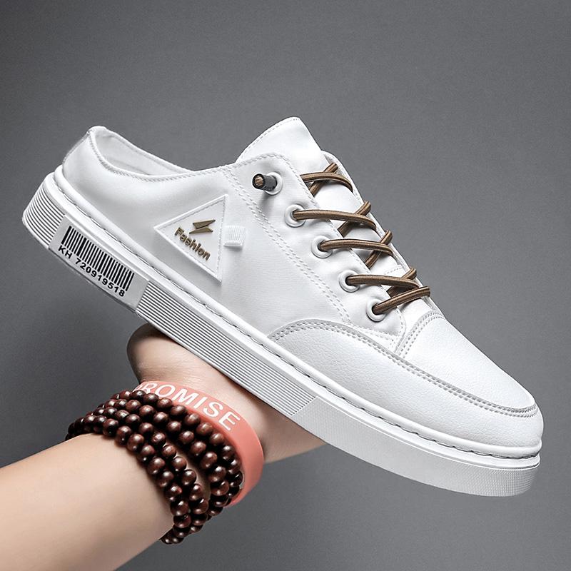 Fashion Platform Mens Half Slippers Summer Comfortable Casual Shoes Breathable Sneakers Lightweight Walking Flat Slip-on Loafers