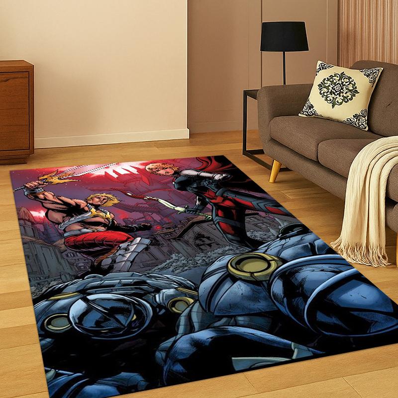 He Man Masters of The Universe Cartoon Carpet Rug for Bedroom Living Room Sofa Doormat Home Decor,Kid Game Area Rug Non-slip