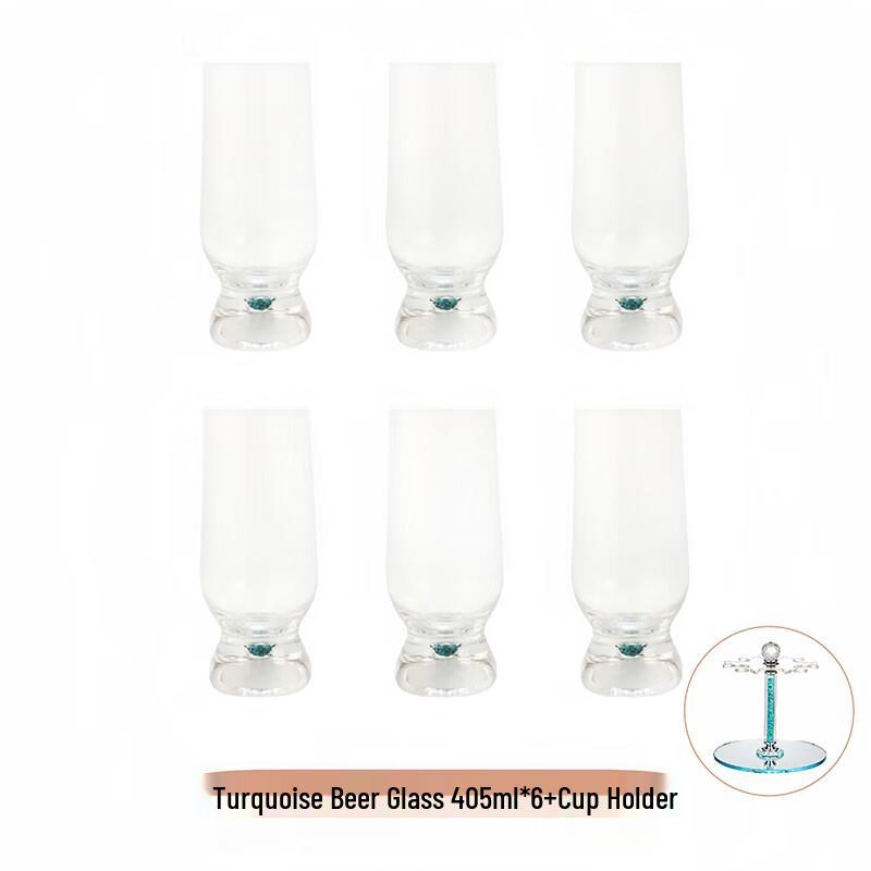 Creative Borosilicate Glass Beer Mugs with Rack