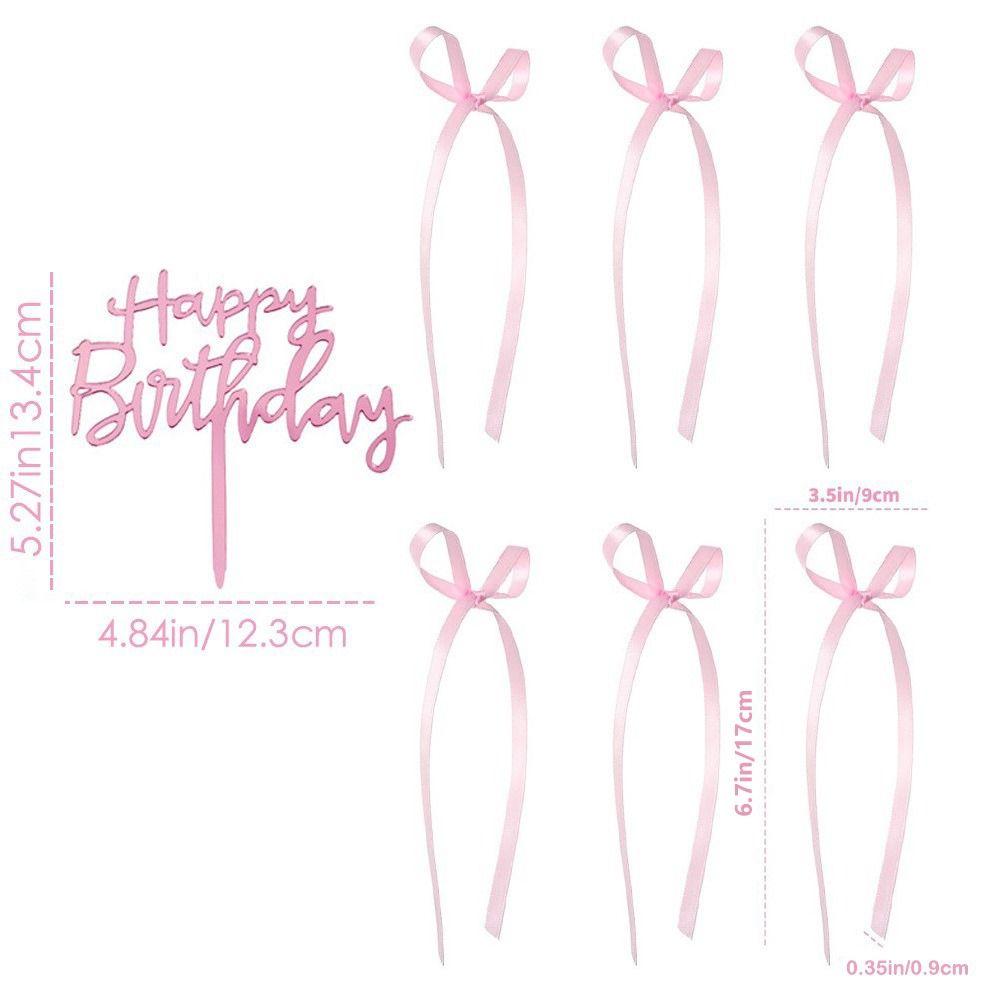 7 PCS Funny Cake Decorating Multipurpose Happy Birthday Sign 2025 Ribbion Cake Topper