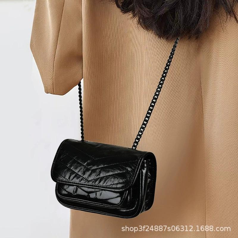 Top layer cowhide bag women's fashion chain messenger bag small summer leather women's bag shoulder crossbody bag