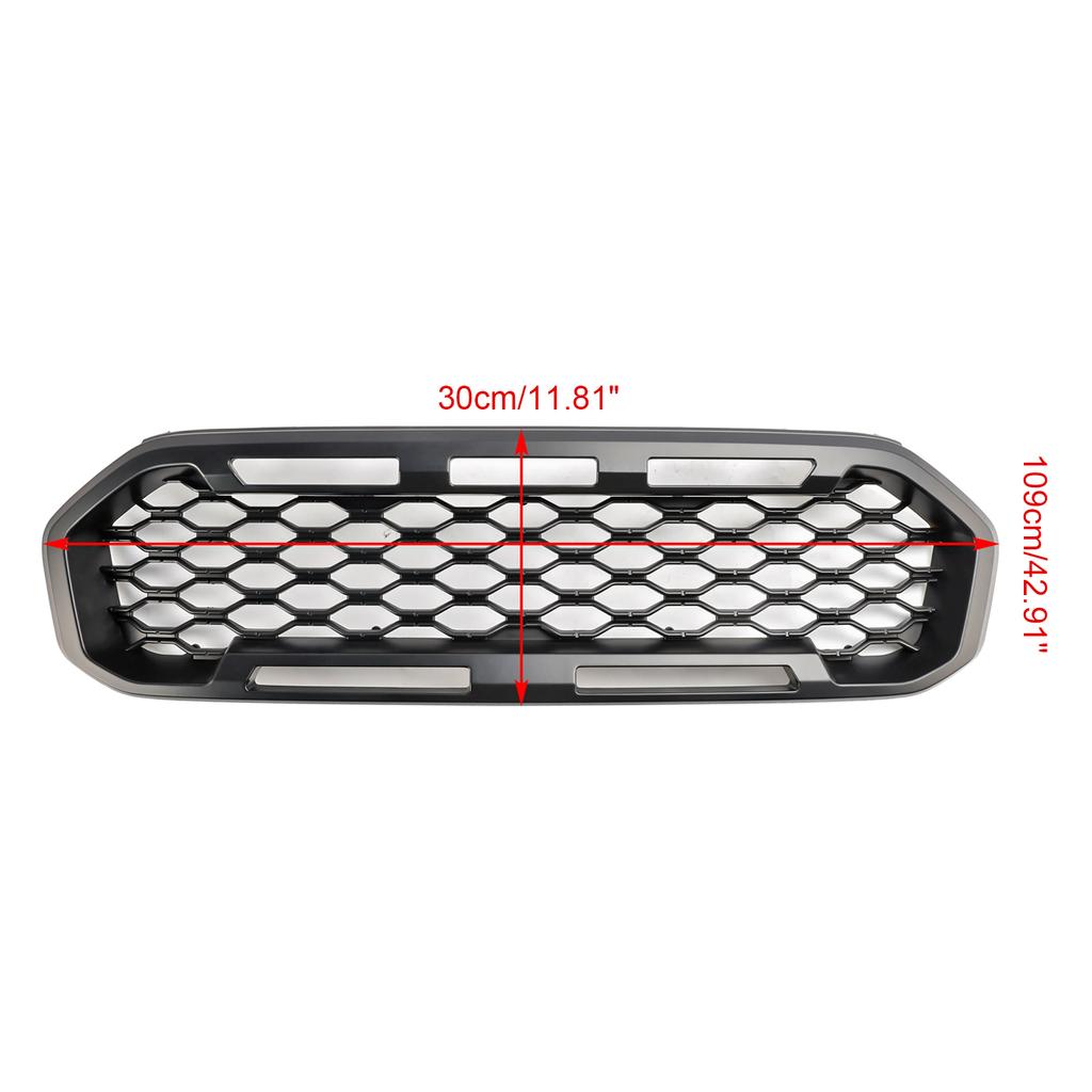 Front Bumper Grill Grille Fit Ford Ranger T8 2019-2023 Black W/LED Light