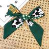 Fashion Printing Silk Hair Scarf for Women Chiffon Long Ribbon Ponytail Ties Headbands