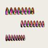 Iridescent 3D Multi-faceted Round Toe Metal Nail Set - European American Fashion