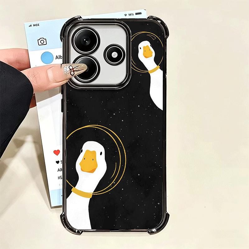 Funny Cartoon Goose Game Plating Phone Case For Xiaomi Poco X5 X6 X7 X8 Pro Max F8 Ultra F7 M8 M7 M5S Redmi 15C 15 14C 13C 13 X3