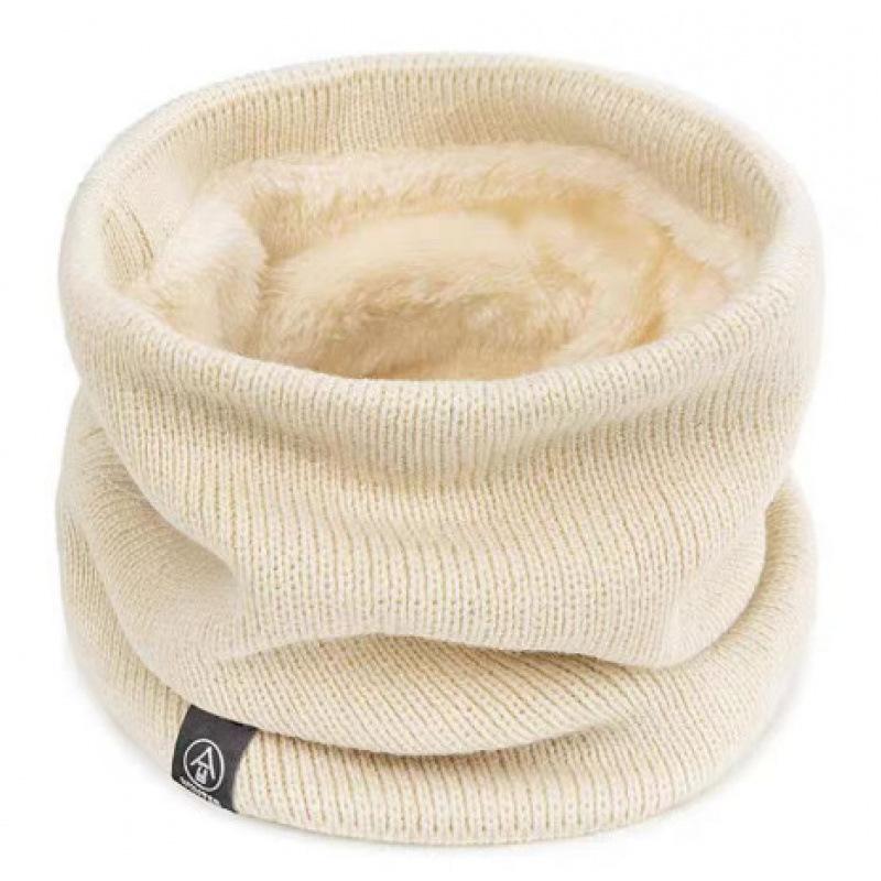 Autumn and winter solid color scarves for men and women riding windproof, piled and thickened warm wool pullover scarves are versatile