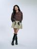 CLEVER FIELD Academy Striped Collared Knit_Brown