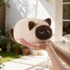 Jouet Peluche Série Chat Ronronnant Peluche Douce Moelleuse Ronde Chat Poupée En Peluche Mignon Chaton Canapé Décoration Maison Cadeau d'Anniversaire Pour Femmes Filles