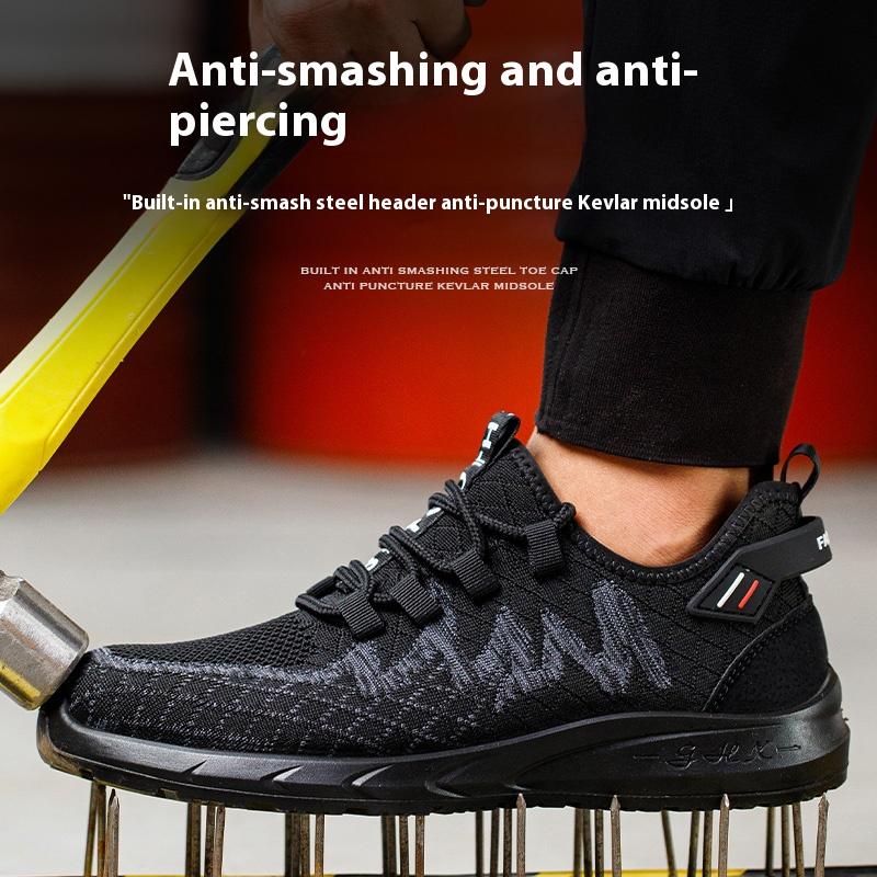 Light Men'S Safety Shoes Indestructible Work Safety Boots With Metal Breathable Man Working Boots Puncture Proof Sneakers New