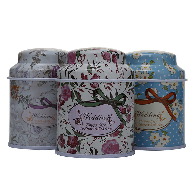 Design Floral Metal Cutie Tin Container pentru Zahăr Cafea Ceai Bomboane Conserve Sigilate Cutie
