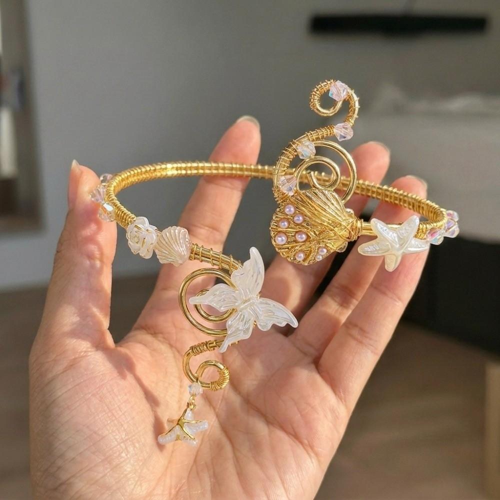Baroque-style Upper Arm Cuff Adjustable Floral Arm Band Baroque Flower Armlet Festival