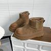 Snow boots cotton shoes winter new leather velvet thickened thick-soled non-slip snow women's boots short boots
