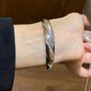 18K Gold Plated Zircon Twill Bangle: Exquisite, Versatile Luxury Bracelet for Women