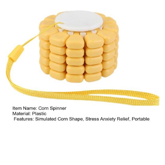 Corn Fidget Spinner Toy Stress Anxiety Relief Teens Adults Corn Kernel Building Toy Fingertip Gyroscope Portable Travel Sensory Spinning Toy