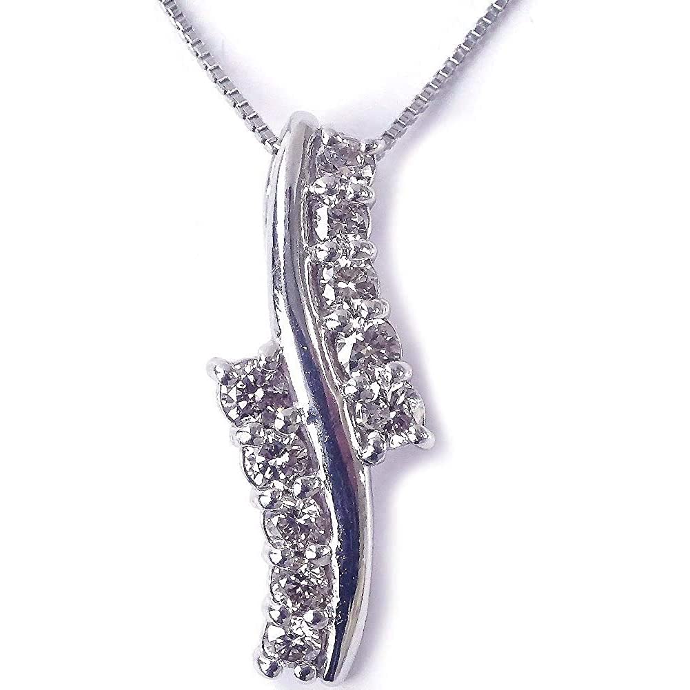 

and Me Jewelry Pt900 Platinum Sweet Memory Diamond Necklace Pendant with chain up to 45cm 4124 Gemstone Identification Certificate Included [You Box]
