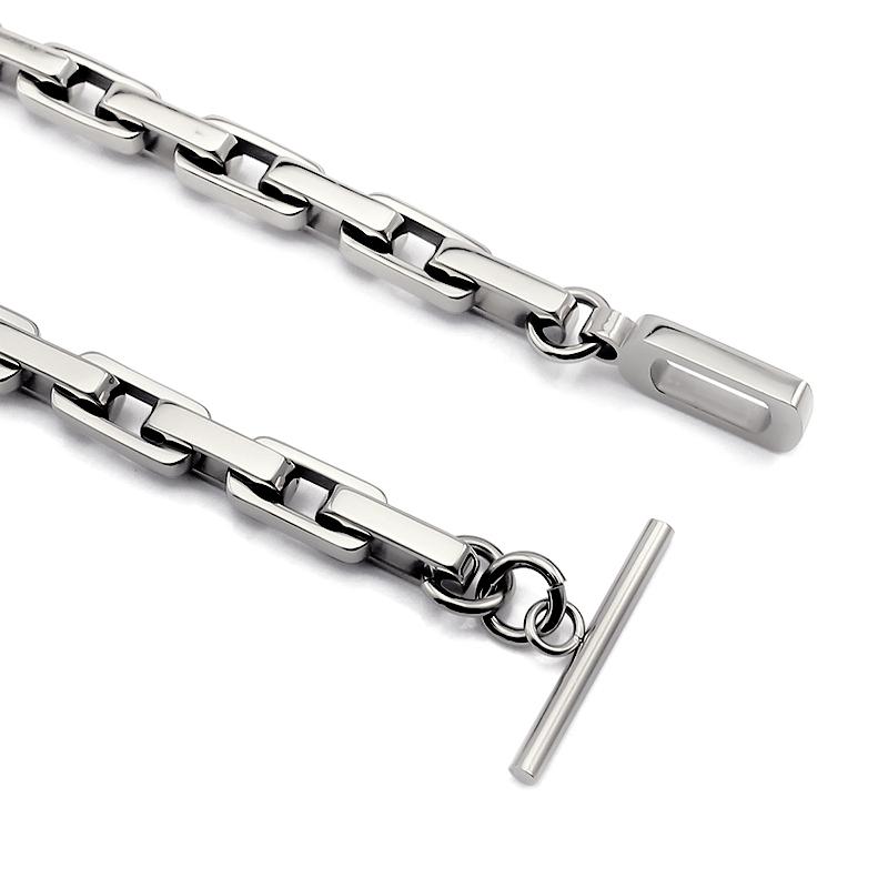 Stainless Steel Geometric Link Chain Bracelets for Women Men T Bar Lock Clasp Hand Jewelry Gifts Trendy Bracelets