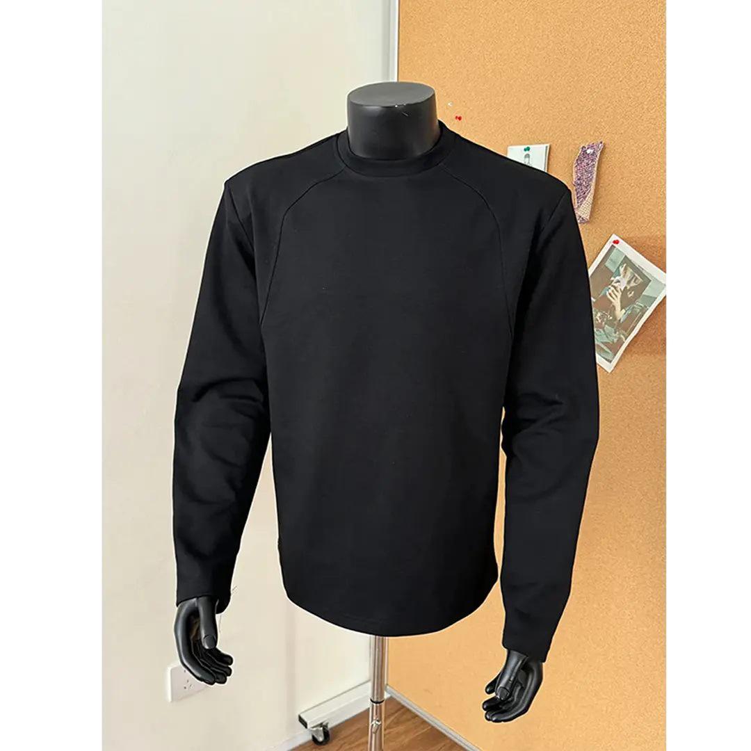 

Ash & Black Padded Shoulder Crew Neck Sweatshirt - Men s Autumn Warm Base Layer XL чорний