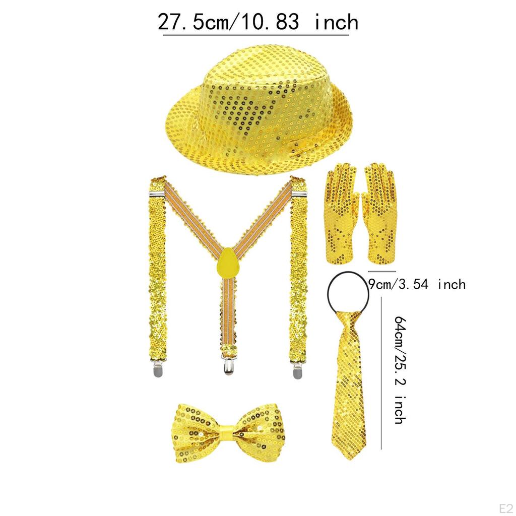 Sequin Hat Costume Set Men Women for Celebration Nightclub Role Play