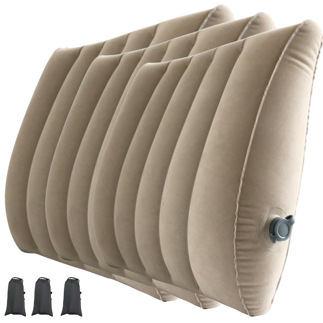 

adelphos AIR4 of Air Lumbar Support Pillow for and Ideal for and with Storage Bag (Set 3) Chairs, Legs, Footrests, Driving, Cars, Sleeping,