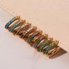 Qiong Yao 18k Gold Plated Stainless Steel Colorful Diamond Small Hoop Clip-on Earrings