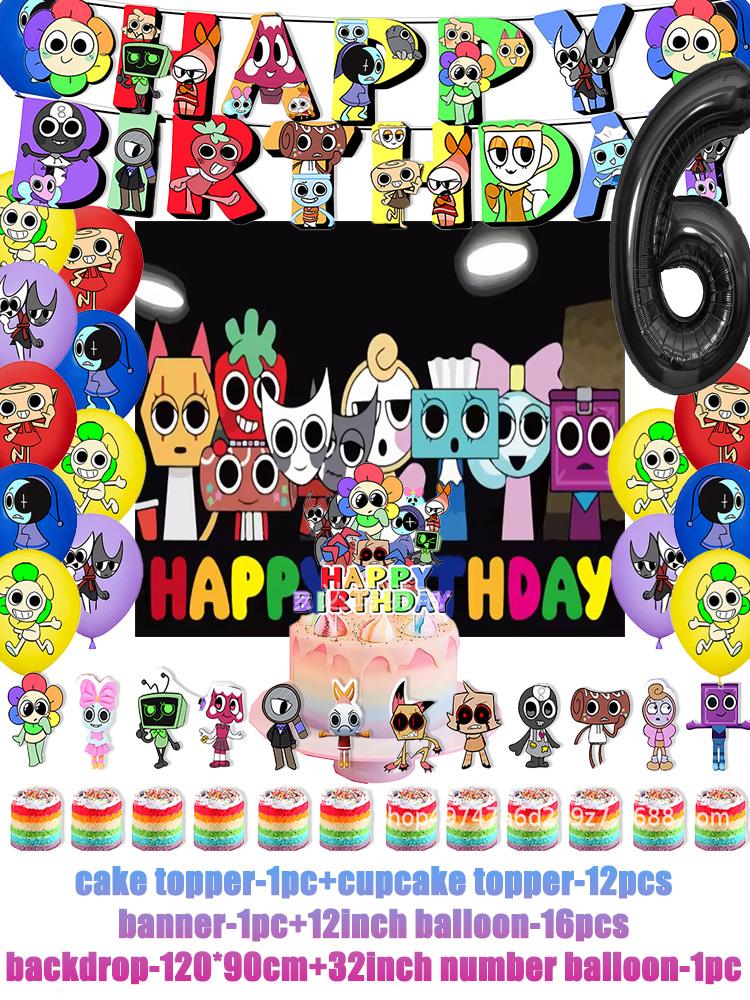 Game DANDYS World Theme Birthday Party Supplies Decoration Disposable Tableware Dandy's DIY Balloon Plate Cup Backdrop Kid Gift