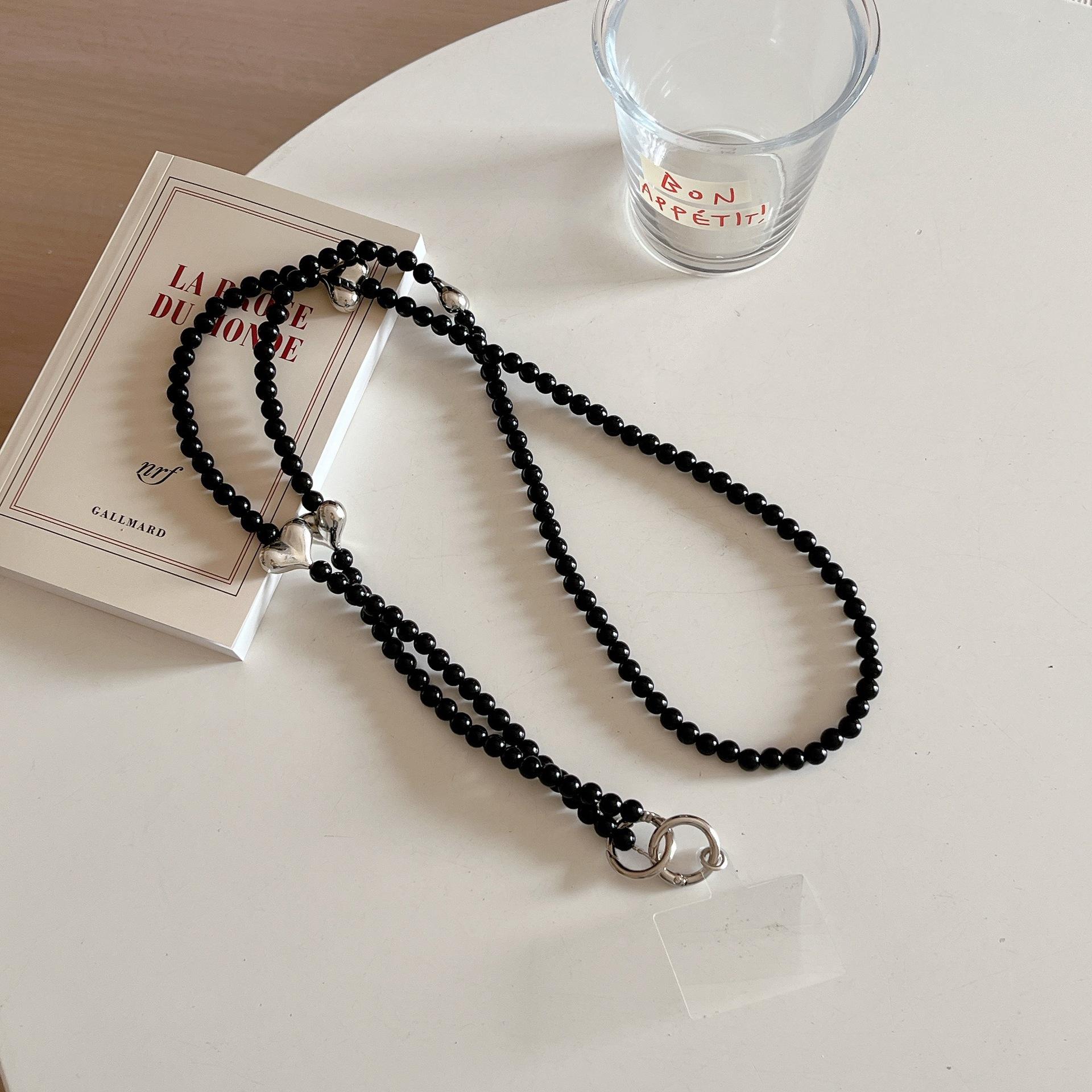 

Bownot Heart Bead Strap For Bags Handbag Handles DIY Purse Replacement Long Beaded Chain Fashion Shoulder Bag Straps