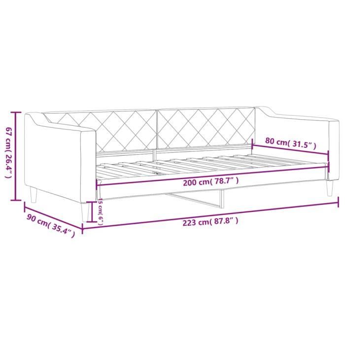 VidaXL Daybed Cream 80x200 Cm Fabric 354160