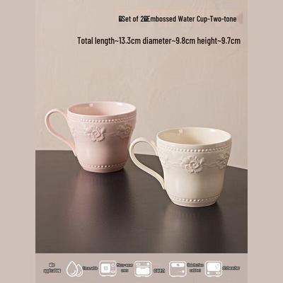 Erdbeere Unterglasur Relief Keramik Wasserbecher Set