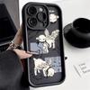 Cute Little Sheep Angel Phone Case iPhone 15 Pro Max 11 12 13 16 14 Plus Silicone Shockproof Case Lens Protector Shell