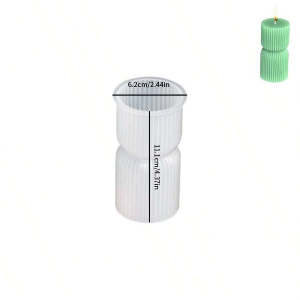 3D Cylindrisk Ljus Silikonform i Nordisk Stil Aromaljus Tillverkning DIY Gips Harts Hantverk Gjutformar Hem Bordsdekor
