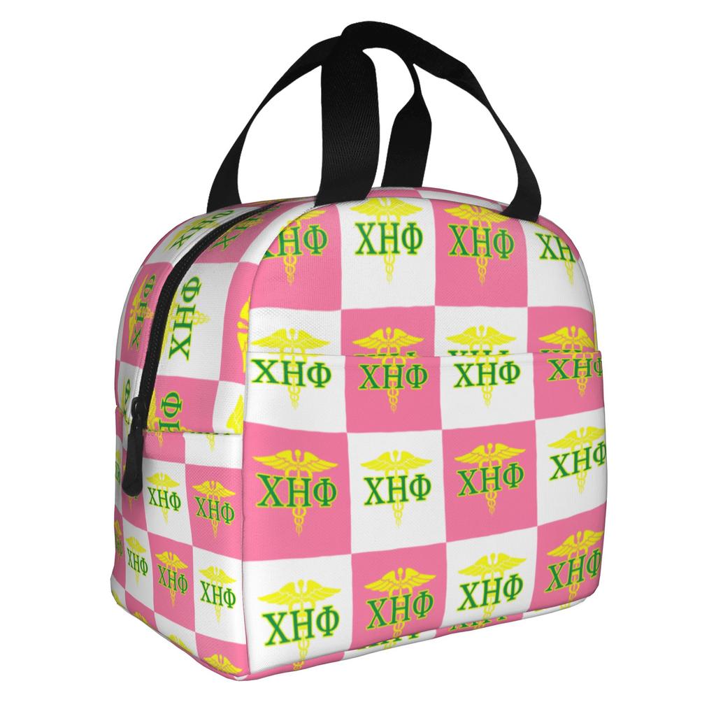 CHI ETA PHI Sorority Nurse 1932 Insulated Lunch Bags for Green and Yellow Resuable Cooler Thermal Bento Box Work School Travel
