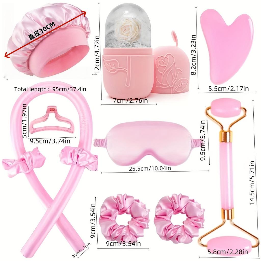 Lazy No-heat Curling Iron Combination Set, Curling Hair Artifact, Pillowcase, Eye Mask, Nightcap, Eye Mask Combination.