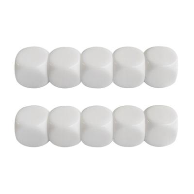 10Pcs Blank White Dices 16MM Acrylic Dices with Smoothed Top Six Sided Dices for Board Game and Teaching Easy To Use