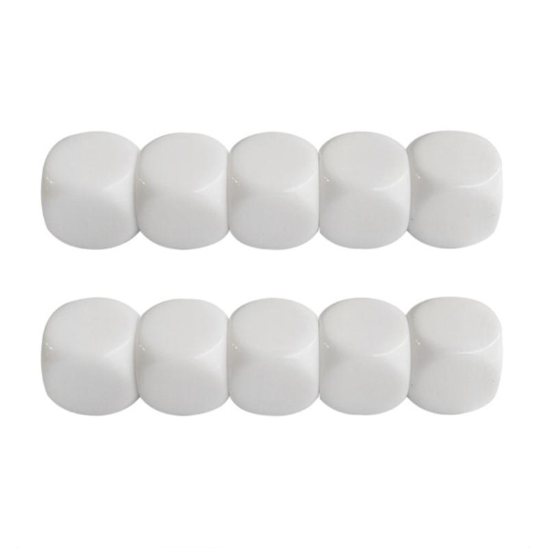 

10Pcs Blank White Dices 16MM Acrylic Dices with Smoothed Top Six Sided Dices for Board Game and Teaching Easy to Use 1