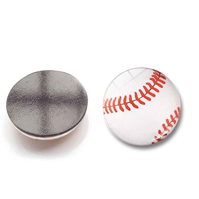 Stylish Basketball Soccer Volleyball Crystal Glass Fridge Magnets 25mm Decorative