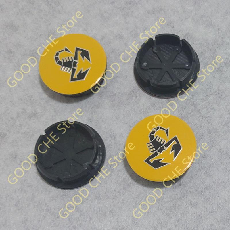 4pcs 50mm For Scorpion Abarth 5CC 1100 500 595 Alloy Auto Wheel Rim Center Cap Cover Hub Dust-proof Covers Styling Accessories