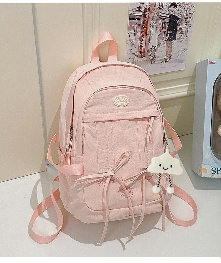 School bag cute sweet bow medium high value Mori fresh travel back