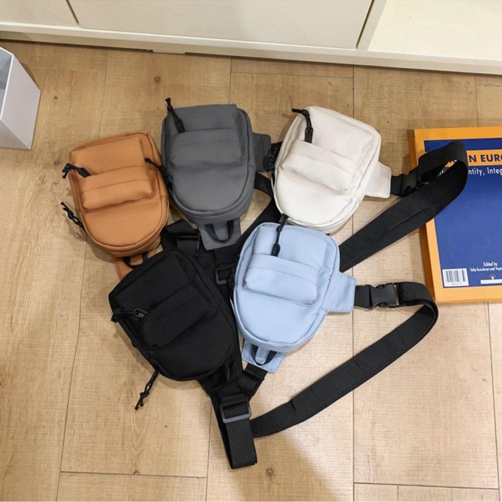 Solid Color Sport Chest Bag Nylon Shoulder Bag Leisure Men Crossbody Bag  Fitness
