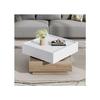 Table Basse - MUVOE - Pivotante 360° - Blanc - 60x60x38 Cm - Design Contemporain