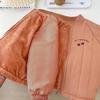 Spring Autumn Kids Coats Fashion Embroidery Fleece Lined Jacket Children Outerwear Clothing