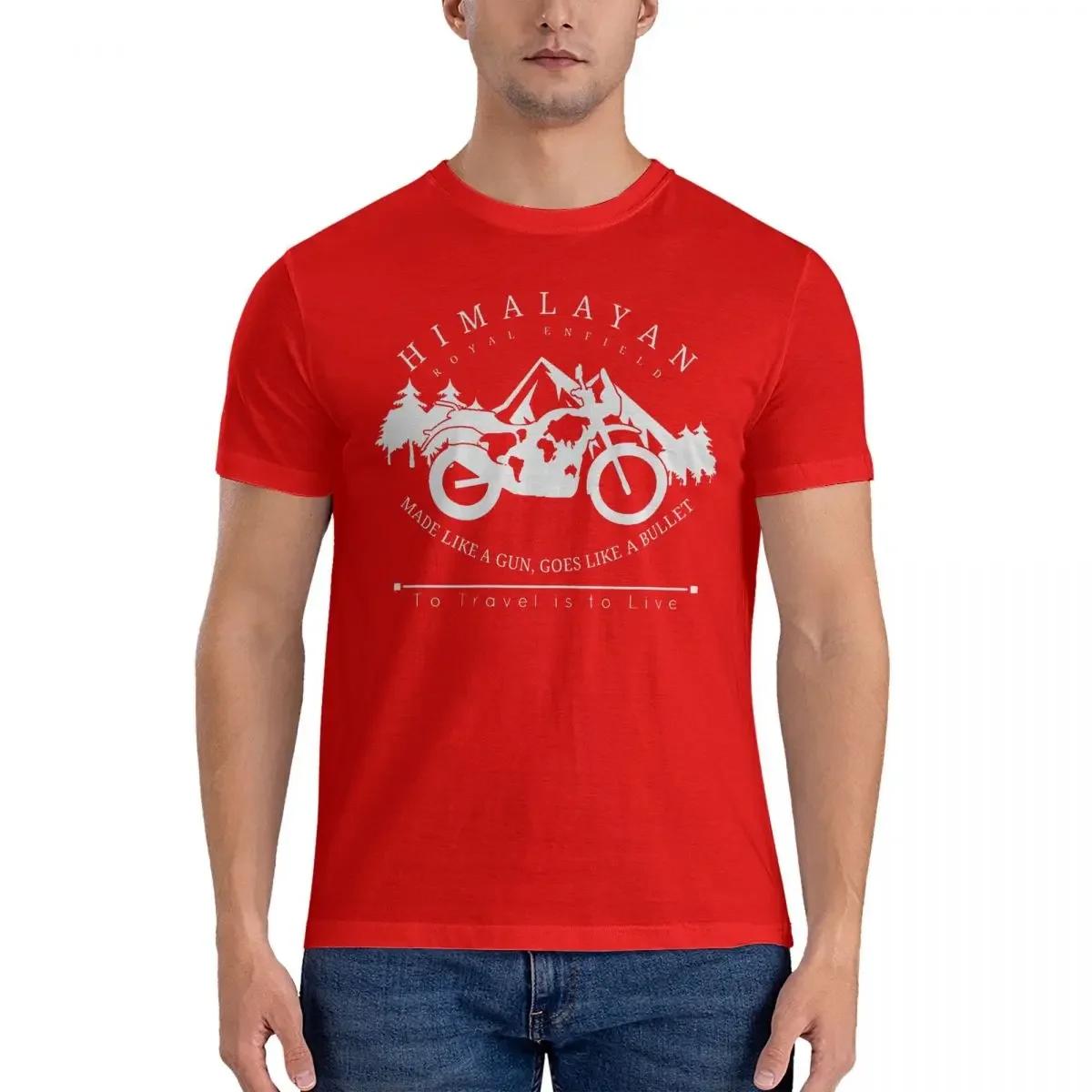 

Мужская футболка HIMALAYAN Designs By FASHION THERAPY RRoyal Enfield Из чистого хлопка Отличная с коротким рукавом С круглым вырезом S