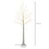 Artificial Birch with 120 LED Lights, 3 Brightness Levels, Foldable Branches, IP44, 150 Cm, White