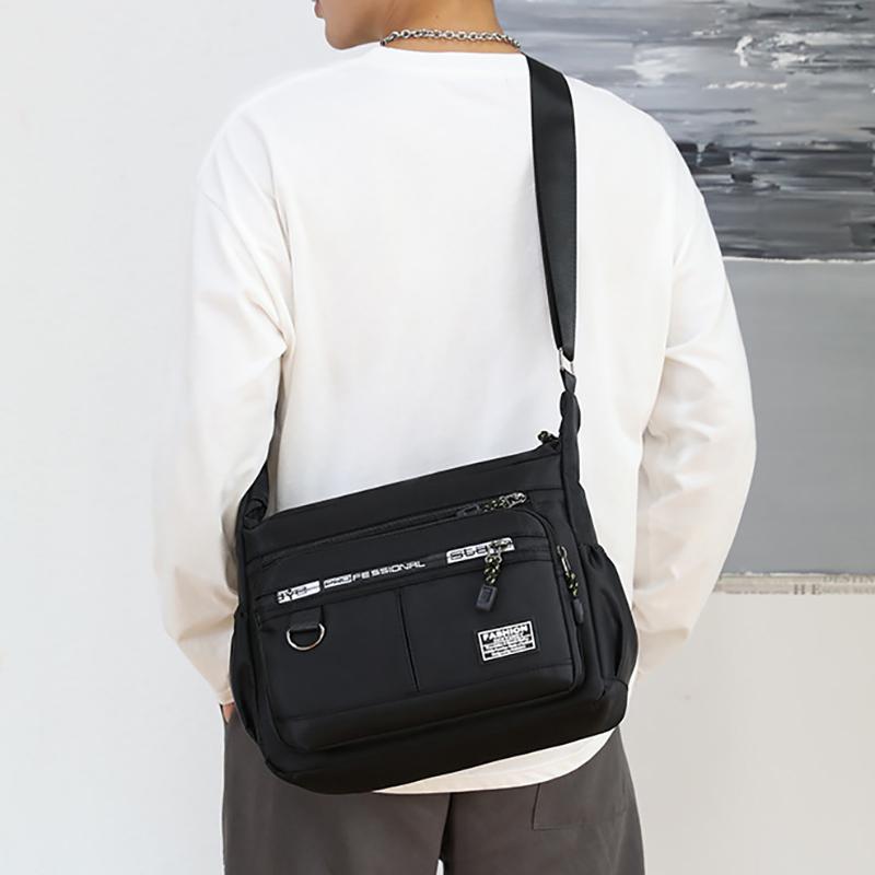 Design Oxford Shoulder Bag Large Capacity Men's Casual Multi-layer Pocket Single Shoulder Crossbody Messenger Bag