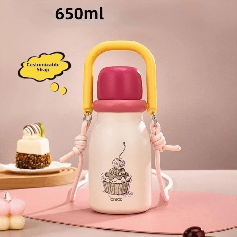 Double Drink Straw Stainless Steel Thermal Bottles Leak Proof Travel Thermal Cup Birthday Gifts
