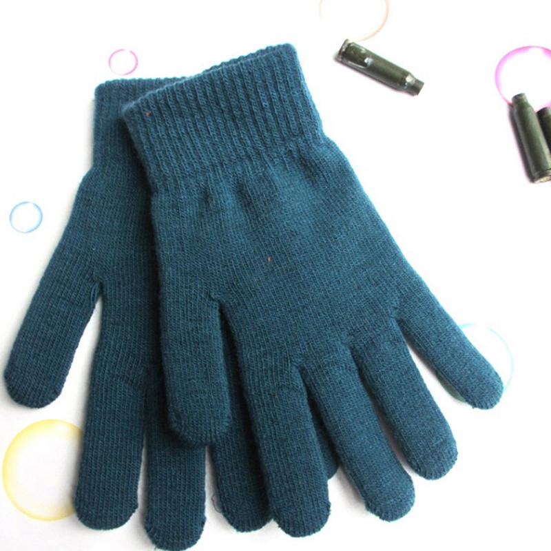 2025 Elastic Full Finger Gloves Fashion Women Men Winter Warm Knitted Woolen Outdoor Gloves Warm Thick Cycling Driving Mittens