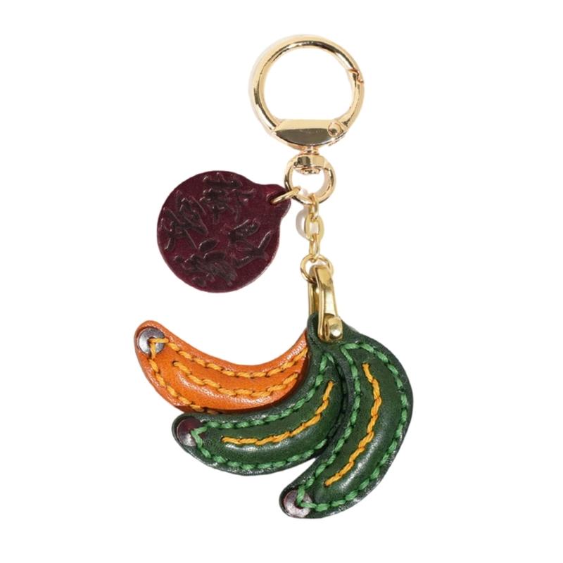 

Handmade Leather Banana Keychain Pendant Car Interior Hanging Accessory Cute Bag Charm Unique Gift 1