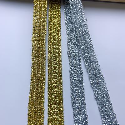 5m/16.4ft Each Bag 1.6cm/0.63in Golden Silver Lace Silk Trims Clothing Garment Dresses Accessory Handmade DIY Craft Curtain Gift Ribbon Sewing Decor