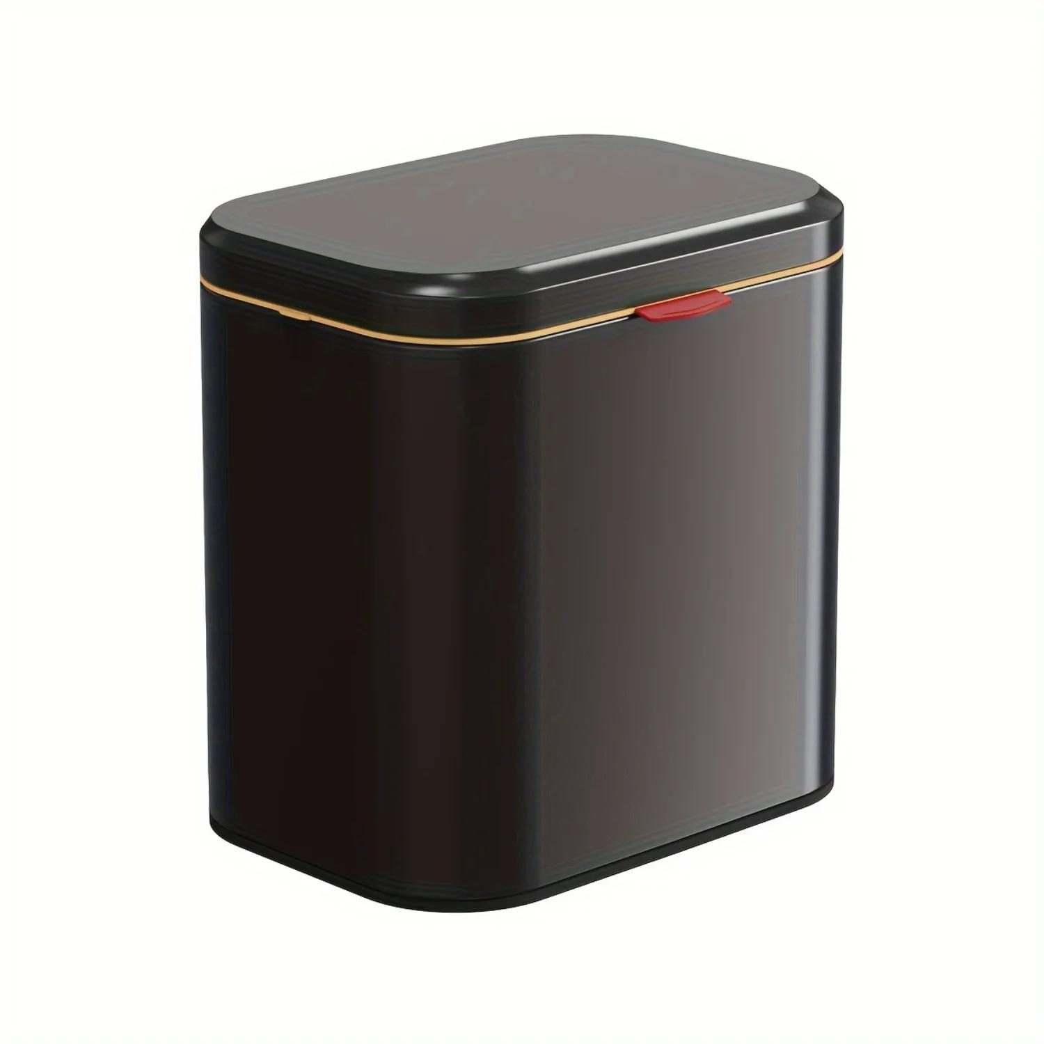 

4 л Подвесное мусорное ведро из нержавеющей стали с крышкой - Настенное мусорное ведро для кухни, компоста и чистящих средств чёрный