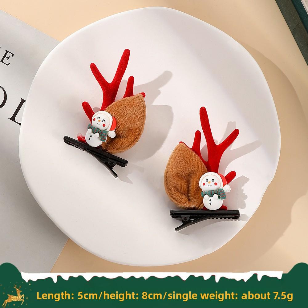 Christmas Antler Hair Clips New Year Hair Clips Elk Antler Duckmouth Hair Clips Cute and Sweet Headwear